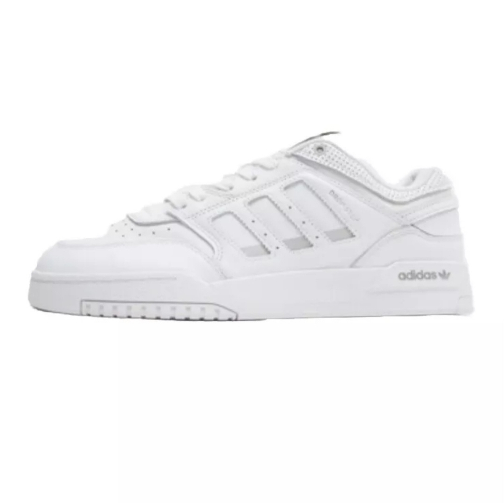 ADIDAS MENS WHITE/SILVER DROP STEP LOW TOP SNEAKERS